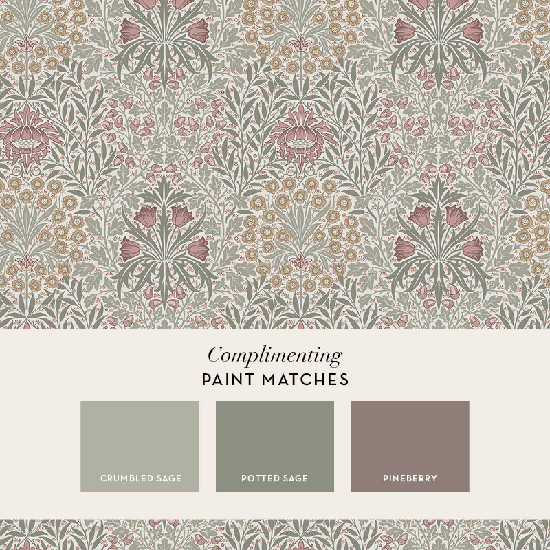 147062 Oak & Willow Sage William Morris at Home AW26 Wallpaper by William Morris at Home