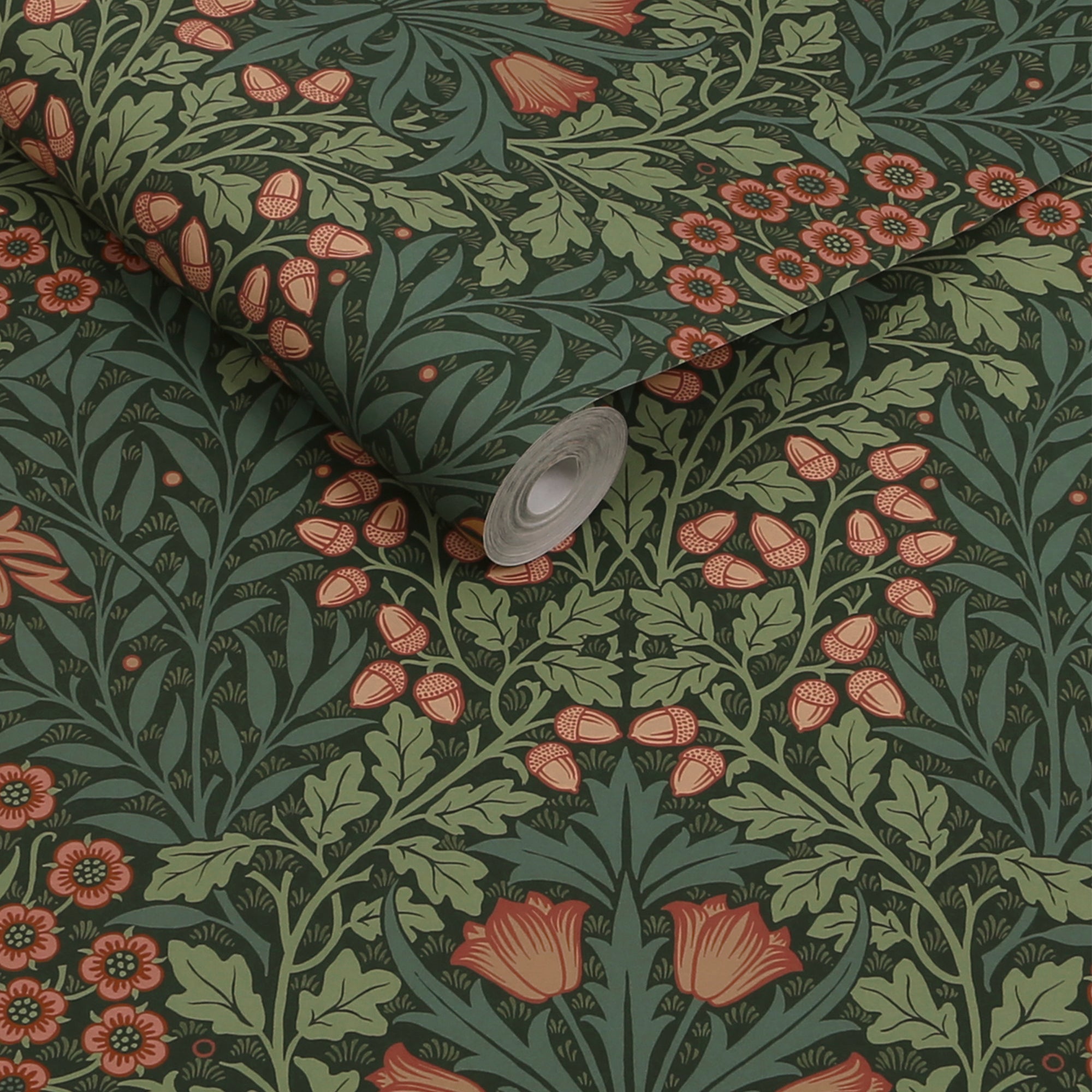 147063 Oak & Willow Privet Green William Morris at Home AW26 Wallpaper by William Morris at Home