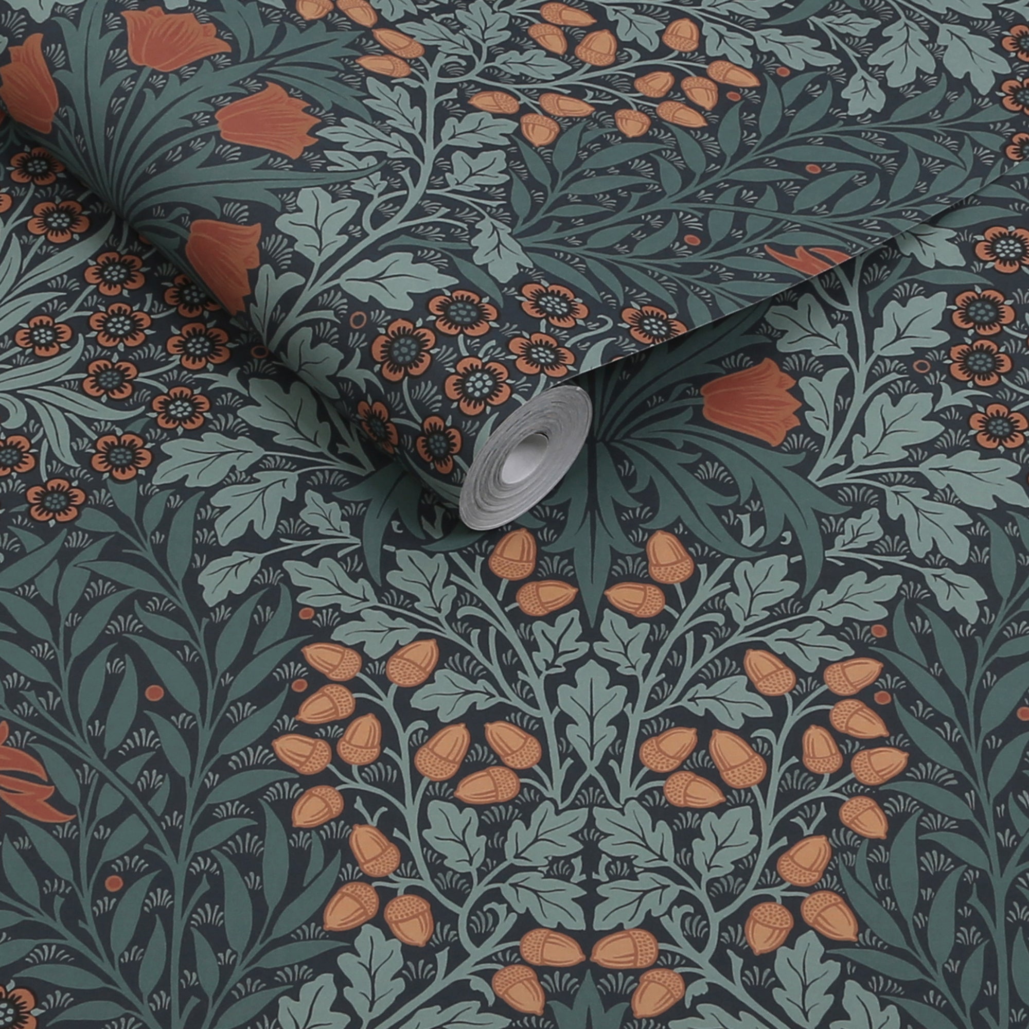 147064 Oak & Willow Ink Blue William Morris at Home AW26 Wallpaper by William Morris at Home