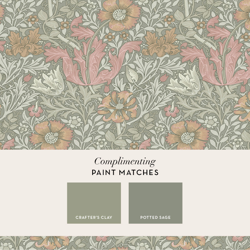147067 Compton Sage William Morris at Home AW26 Wallpaper by William Morris at Home