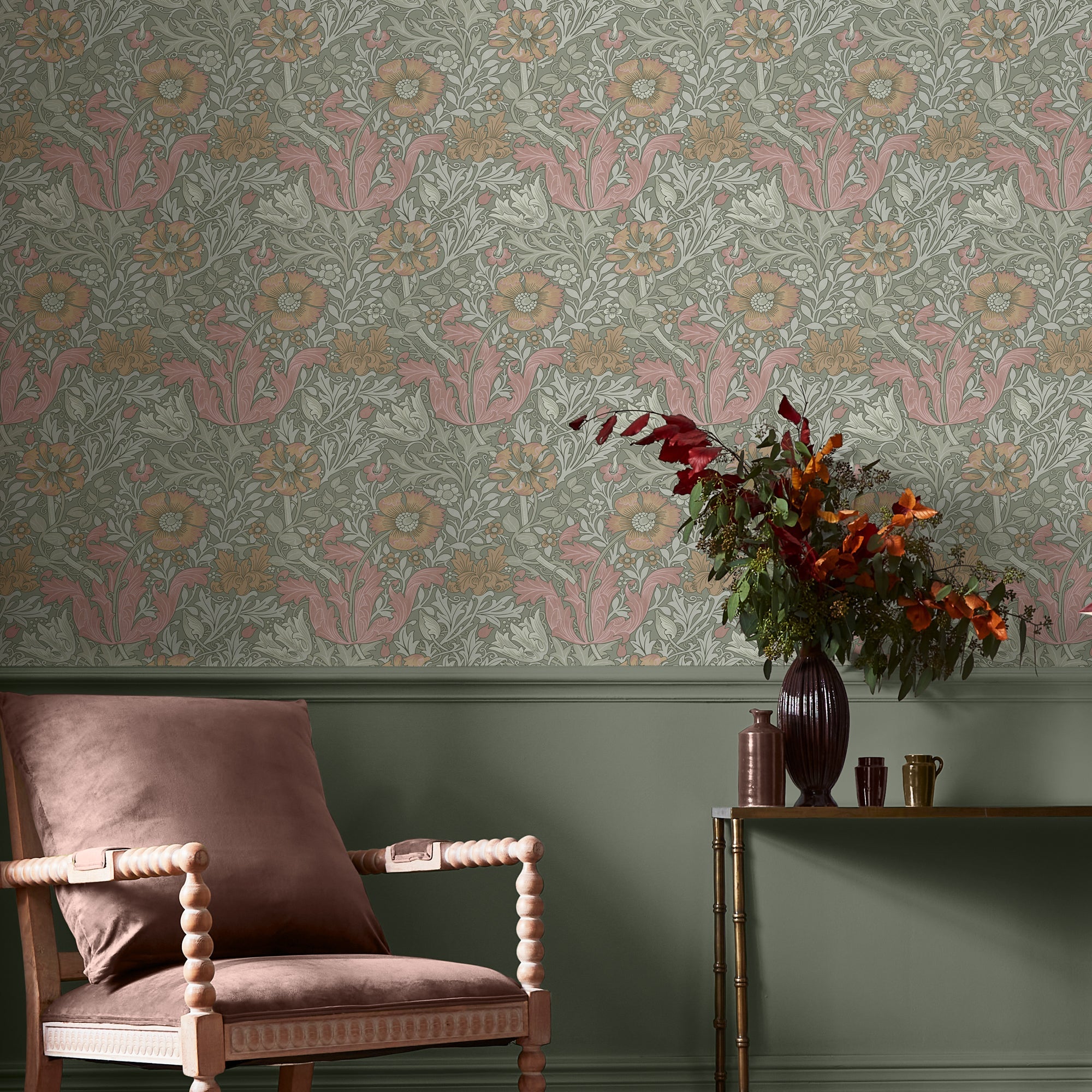 147067 Compton Sage William Morris at Home AW26 Wallpaper by William Morris at Home