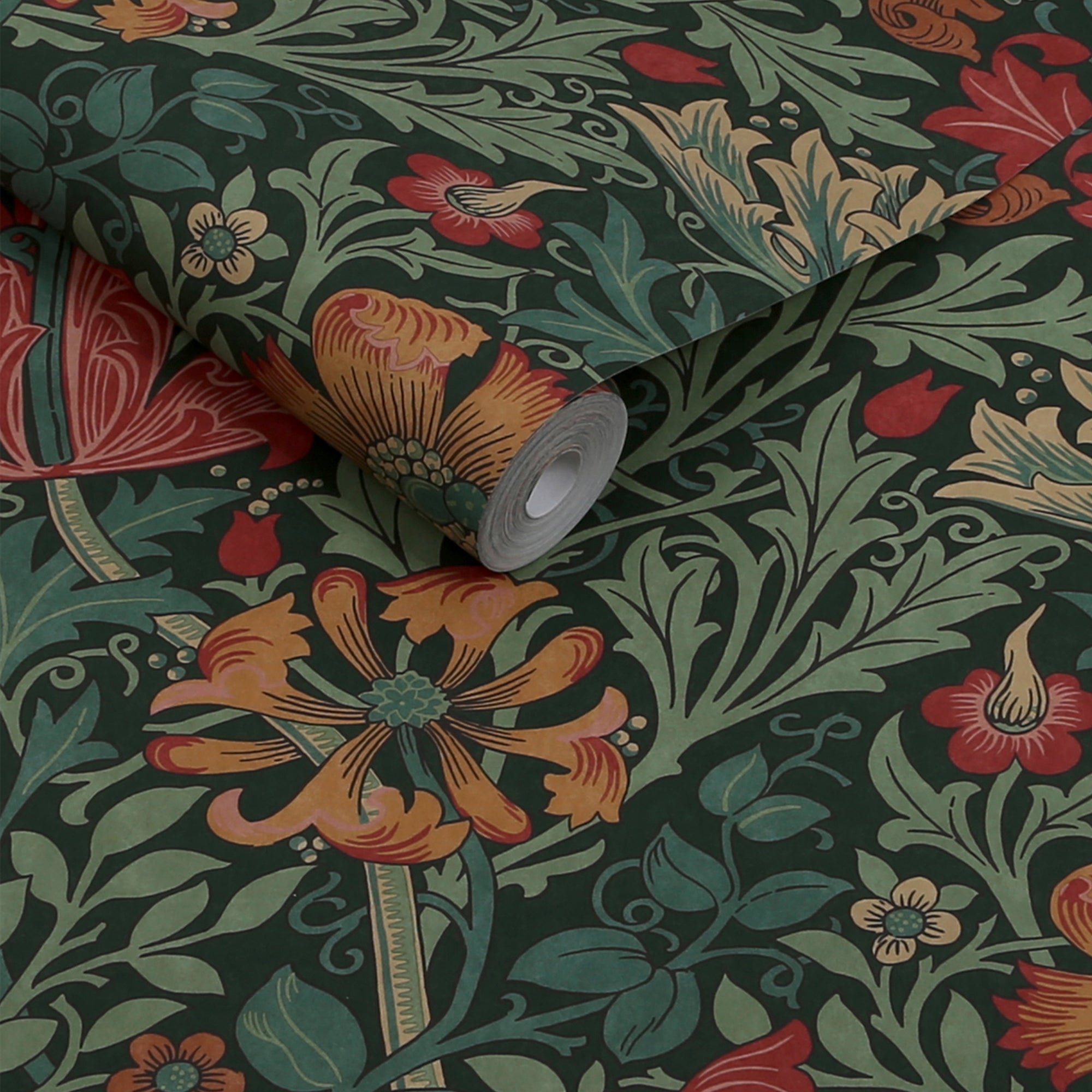 147068 Compton Privet Green William Morris at Home AW26 Wallpaper by William Morris at Home
