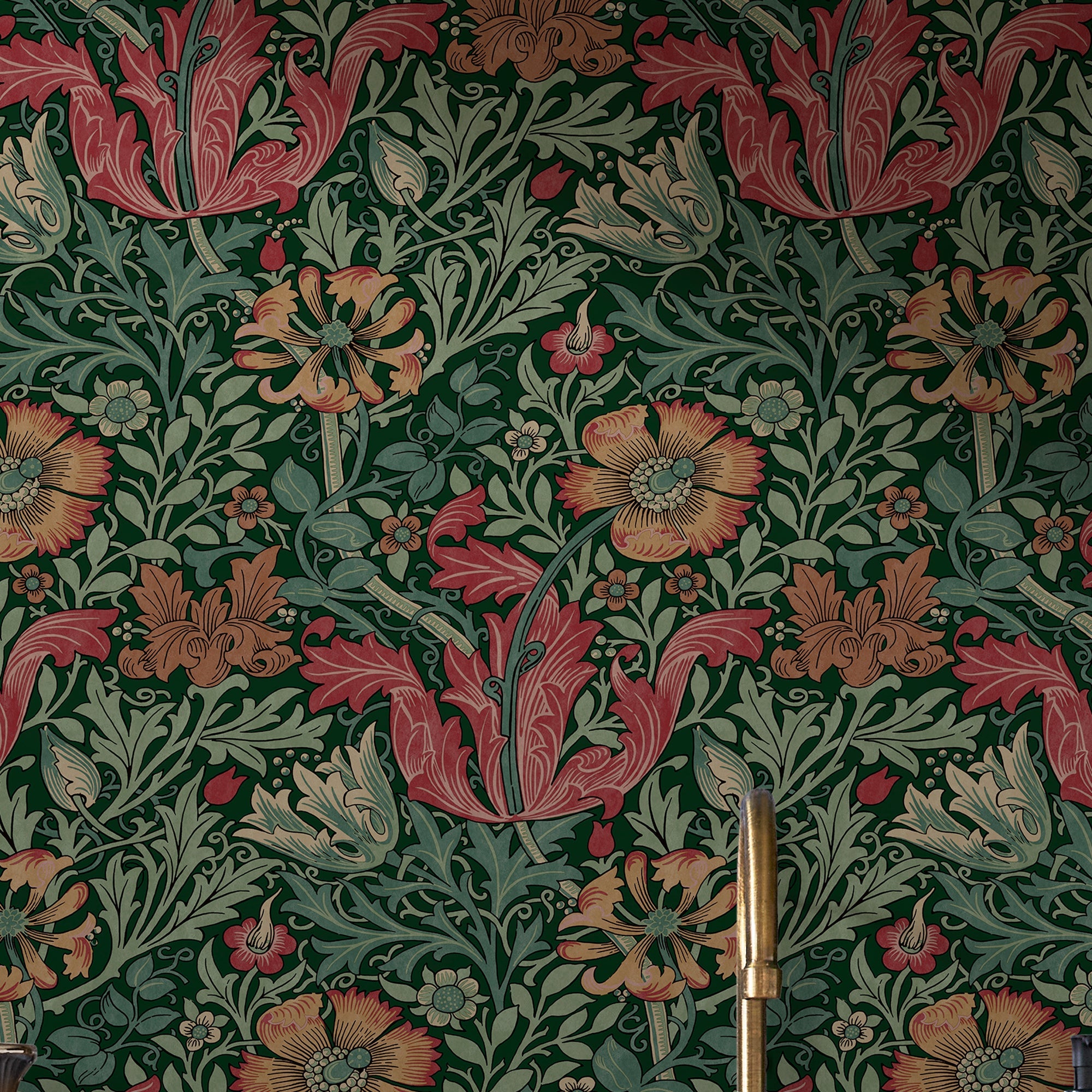 147068 Compton Privet Green William Morris at Home AW26 Wallpaper by William Morris at Home