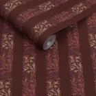 147070 Love Is Enough Stripe Damson William Morris at Home AW26 Wallpaper by William Morris at Home