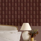 147070 Love Is Enough Stripe Damson William Morris at Home AW26 Wallpaper by William Morris at Home