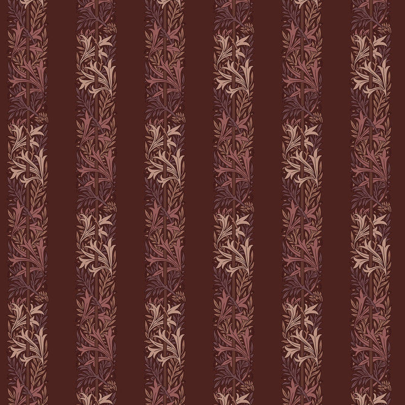 147070 Love Is Enough Stripe Damson William Morris at Home AW26 Wallpaper by William Morris at Home