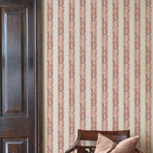 147071 Love Is Enough Stripe Terracotta William Morris at Home AW26 Wallpaper by William Morris at Home