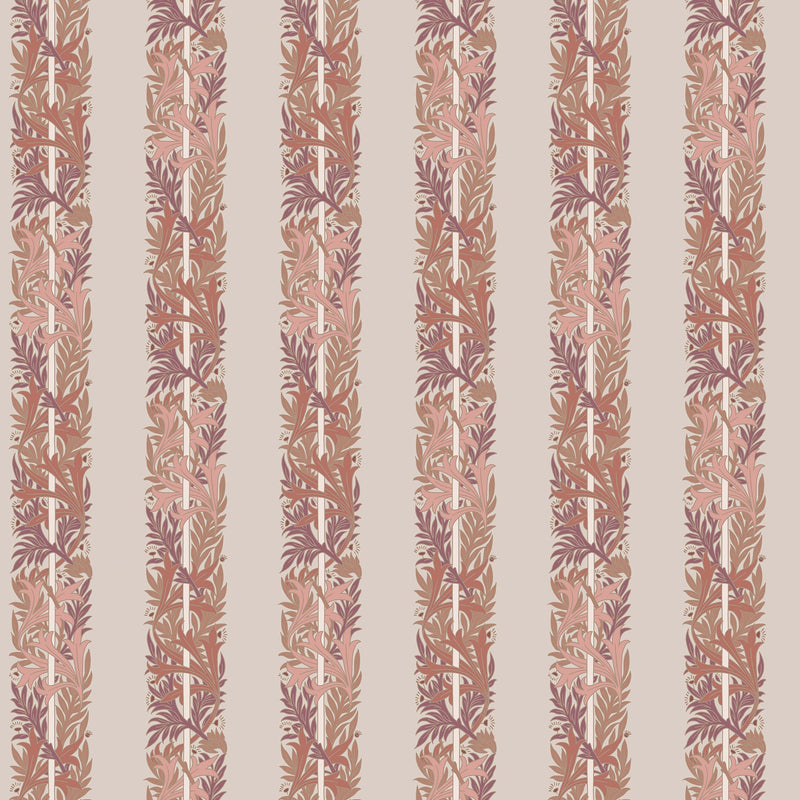 147071 Love Is Enough Stripe Terracotta William Morris at Home AW26 Wallpaper by William Morris at Home