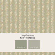 147072 Love Is Enough Stripe Sage William Morris at Home AW26 Wallpaper by William Morris at Home