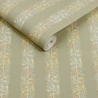 147072 Love Is Enough Stripe Sage William Morris at Home AW26 Wallpaper by William Morris at Home