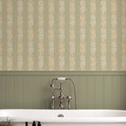 147072 Love Is Enough Stripe Sage William Morris at Home AW26 Wallpaper by William Morris at Home