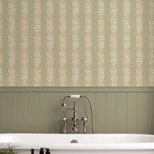 147072 Love Is Enough Stripe Sage William Morris at Home AW26 Wallpaper by William Morris at Home