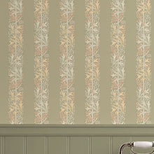 147072 Love Is Enough Stripe Sage William Morris at Home AW26 Wallpaper by William Morris at Home