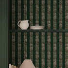 147073 Love Is Enough Stripe Privet Green William Morris at Home AW26 Wallpaper by William Morris at Home