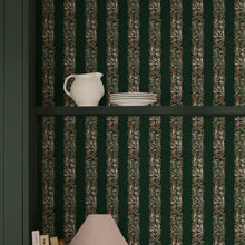 147073 Love Is Enough Stripe Privet Green William Morris at Home AW26 Wallpaper by William Morris at Home