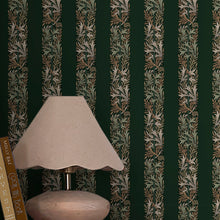 147073 Love Is Enough Stripe Privet Green William Morris at Home AW26 Wallpaper by William Morris at Home