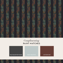 147074 Love Is Enough Stripe Ink Blue William Morris at Home AW26 Wallpaper by William Morris at Home