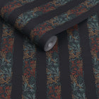 147074 Love Is Enough Stripe Ink Blue William Morris at Home AW26 Wallpaper by William Morris at Home