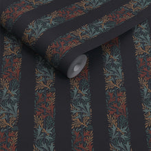147074 Love Is Enough Stripe Ink Blue William Morris at Home AW26 Wallpaper by William Morris at Home