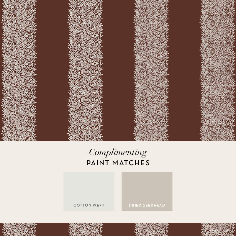 147075 Willow Stripe Damson William Morris at Home AW26 Wallpaper by William Morris at Home
