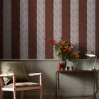 147075 Willow Stripe Damson William Morris at Home AW26 Wallpaper by William Morris at Home