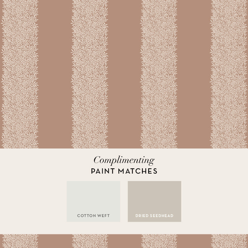 147076 Willow Stripe Rose William Morris at Home AW26 Wallpaper by William Morris at Home