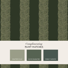 147078 Willow Stripe Privet Green William Morris at Home AW26 Wallpaper by William Morris at Home