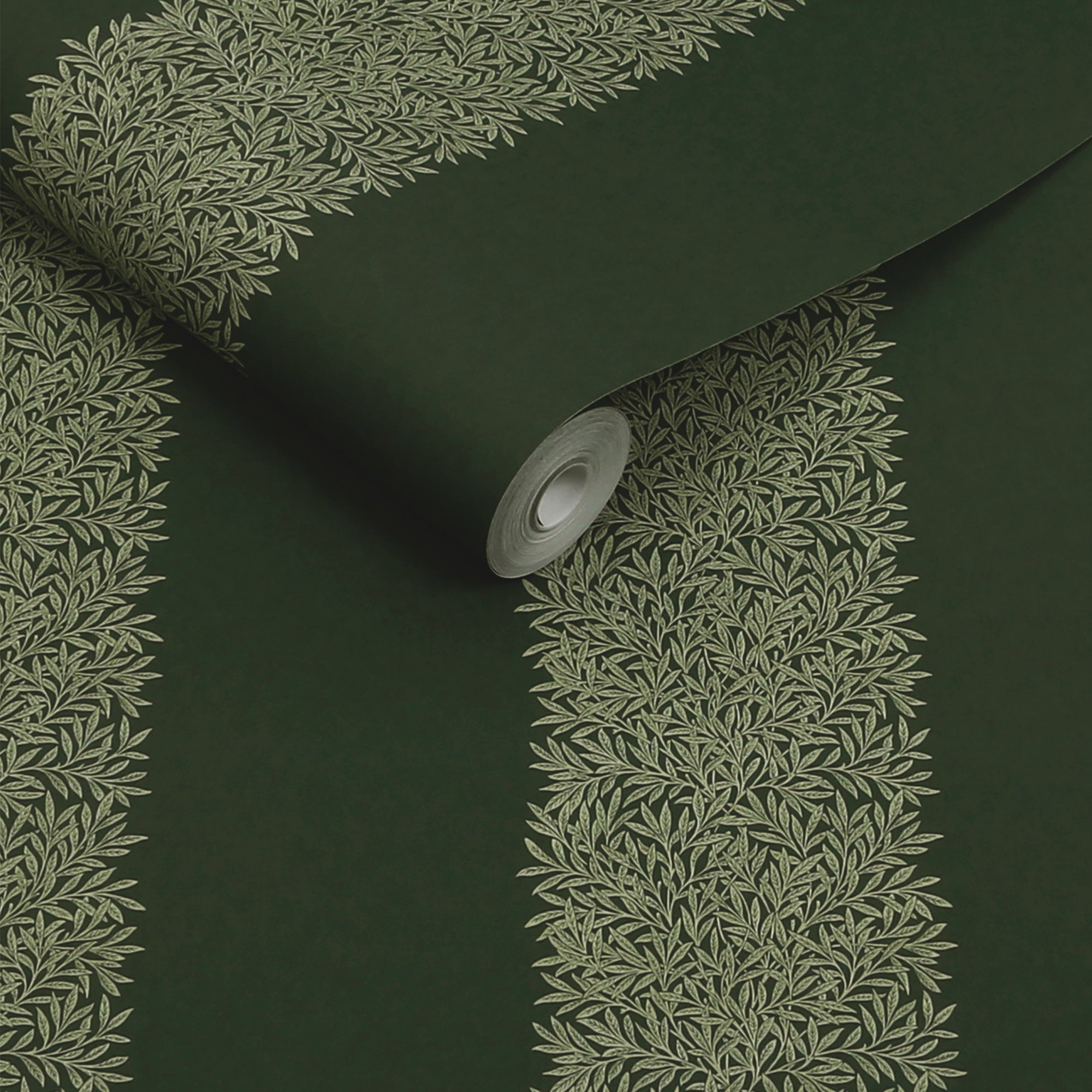 147078 Willow Stripe Privet Green William Morris at Home AW26 Wallpaper by William Morris at Home