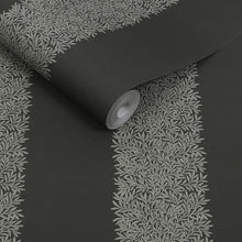 147080 Willow Stripe Charcoal William Morris at Home AW26 Wallpaper by William Morris at Home