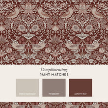 147083 Strawberry Thief Damson William Morris at Home AW26 Wallpaper by William Morris at Home