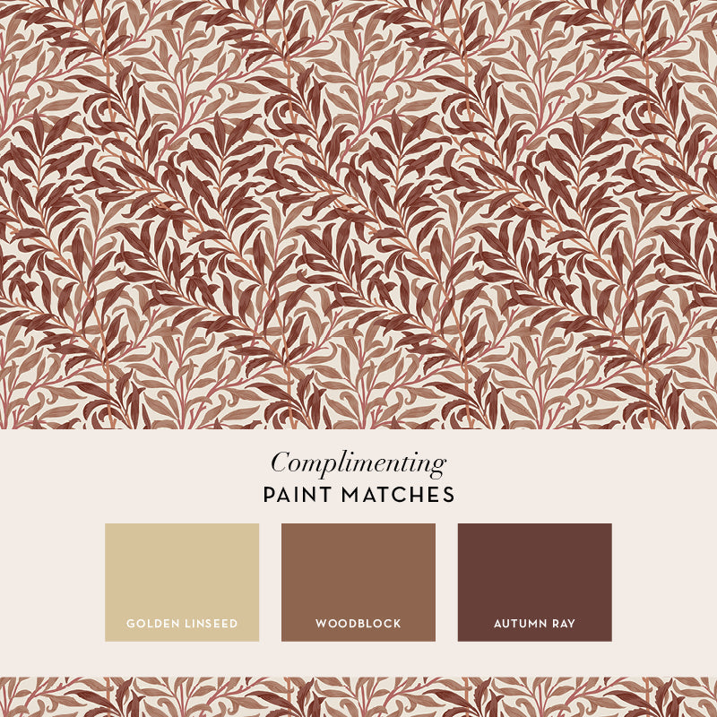 147085 Willow Bough Willow Bough Terracotta William Morris at Home AW26 Wallpaper by William Morris at Home