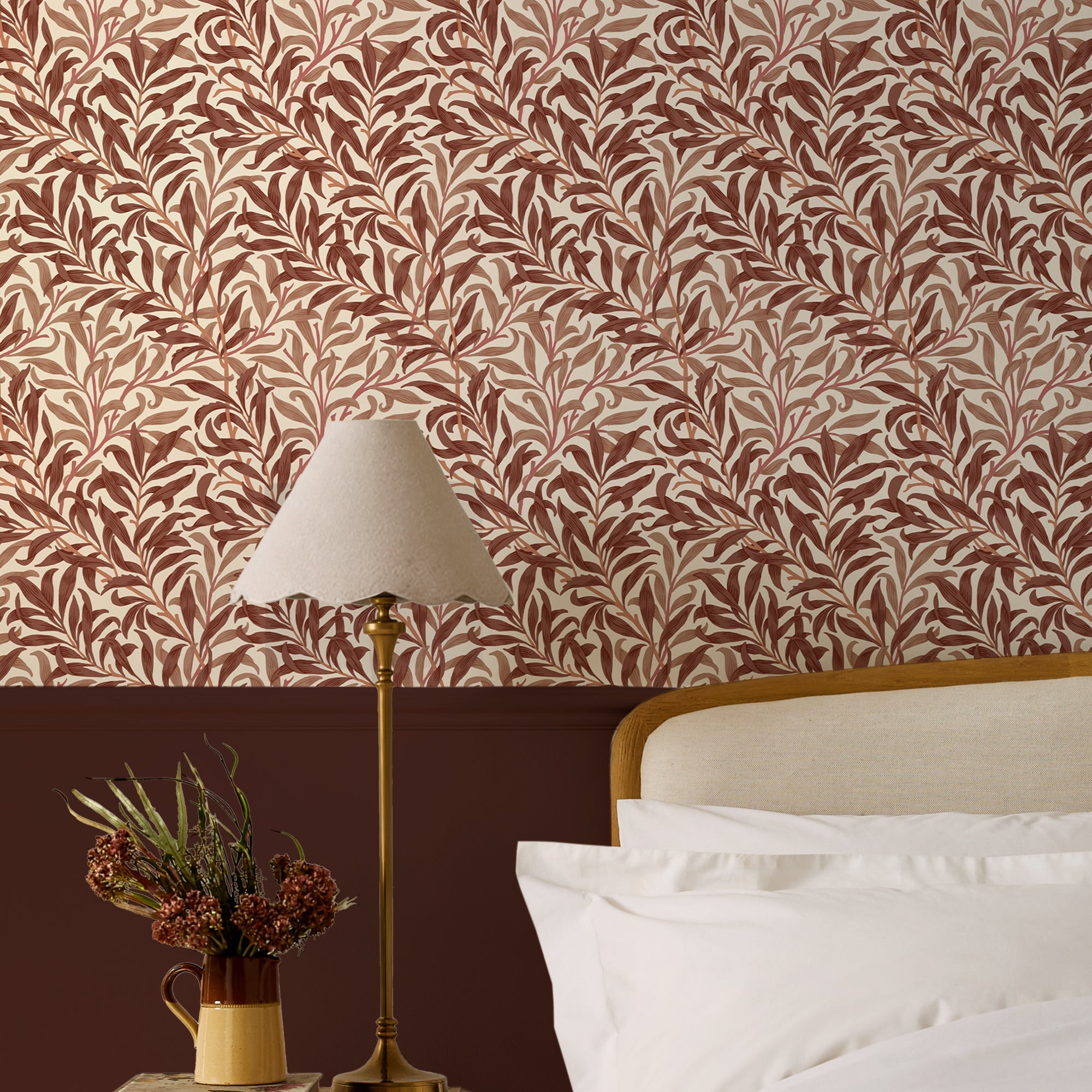 147085 Willow Bough Willow Bough Terracotta William Morris at Home AW26 Wallpaper by William Morris at Home