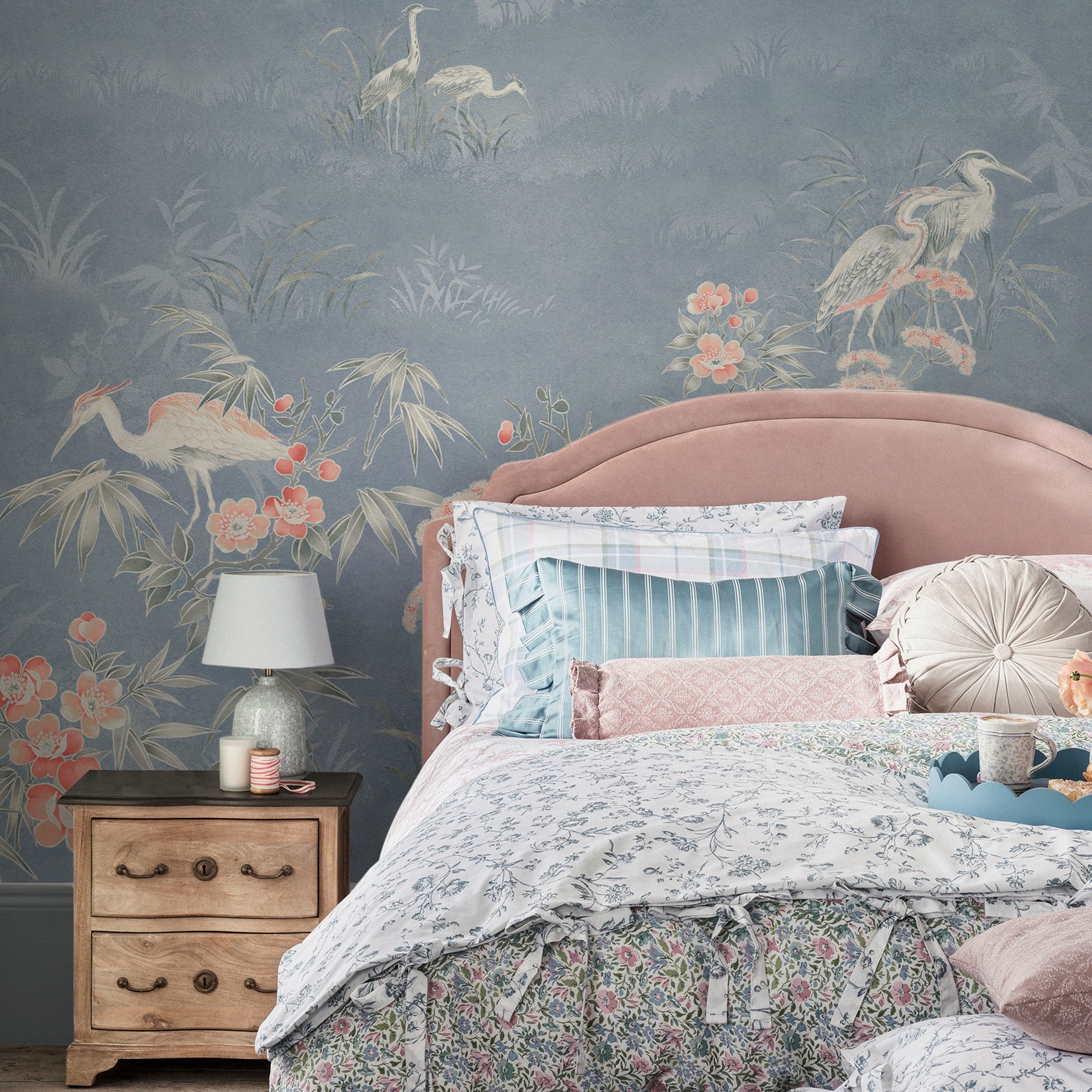 149052FXST Avielle Chalk Blue Laura Ashley AW26 Mural by Laura Ashley