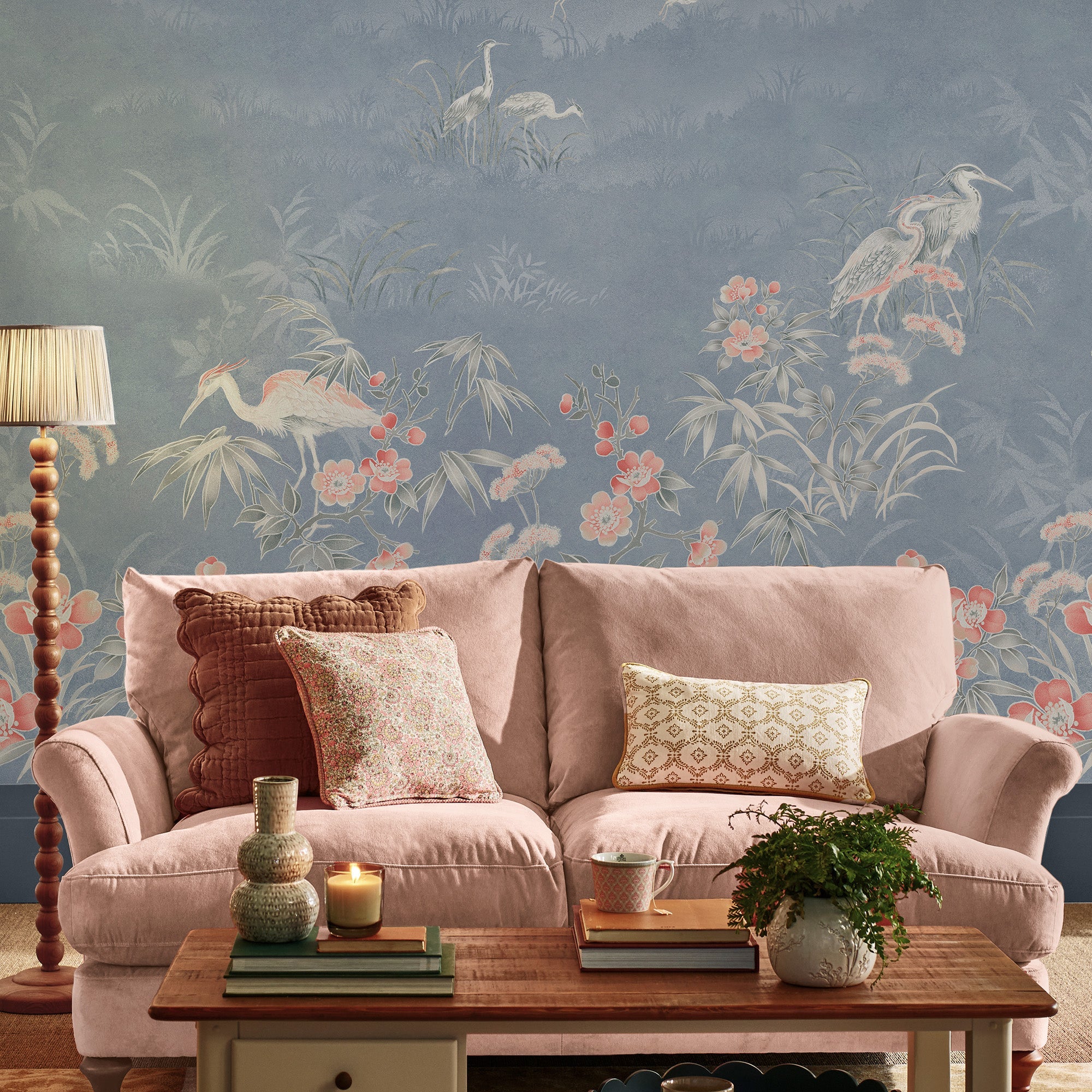 149052FXST Avielle Chalk Blue Laura Ashley AW26 Mural by Laura Ashley