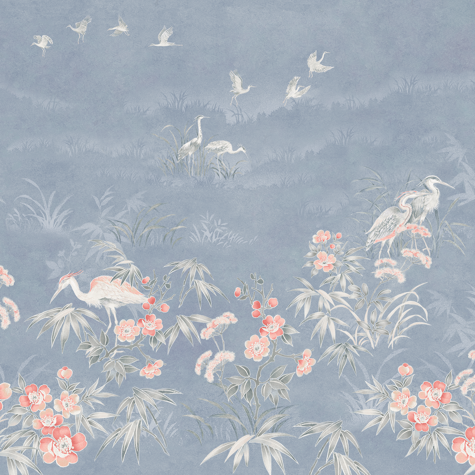 149052FXST Avielle Chalk Blue Laura Ashley AW26 Mural by Laura Ashley