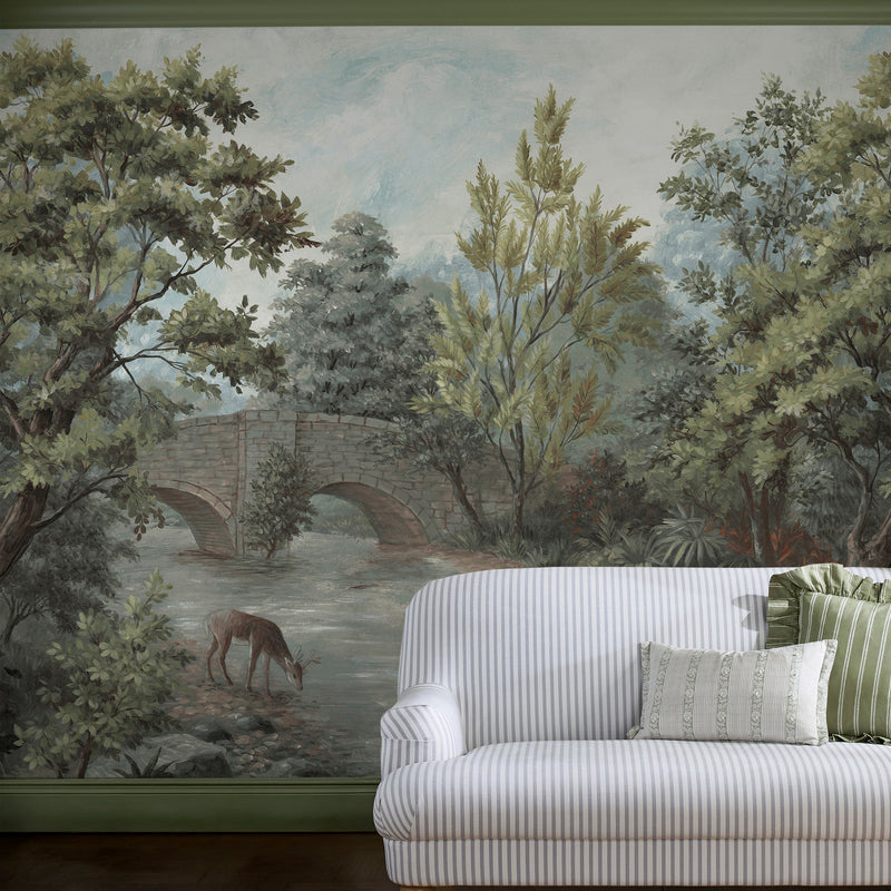 149072FXST Elmbridge Dark Hedgerow Laura Ashley AW26 Mural by Laura Ashley