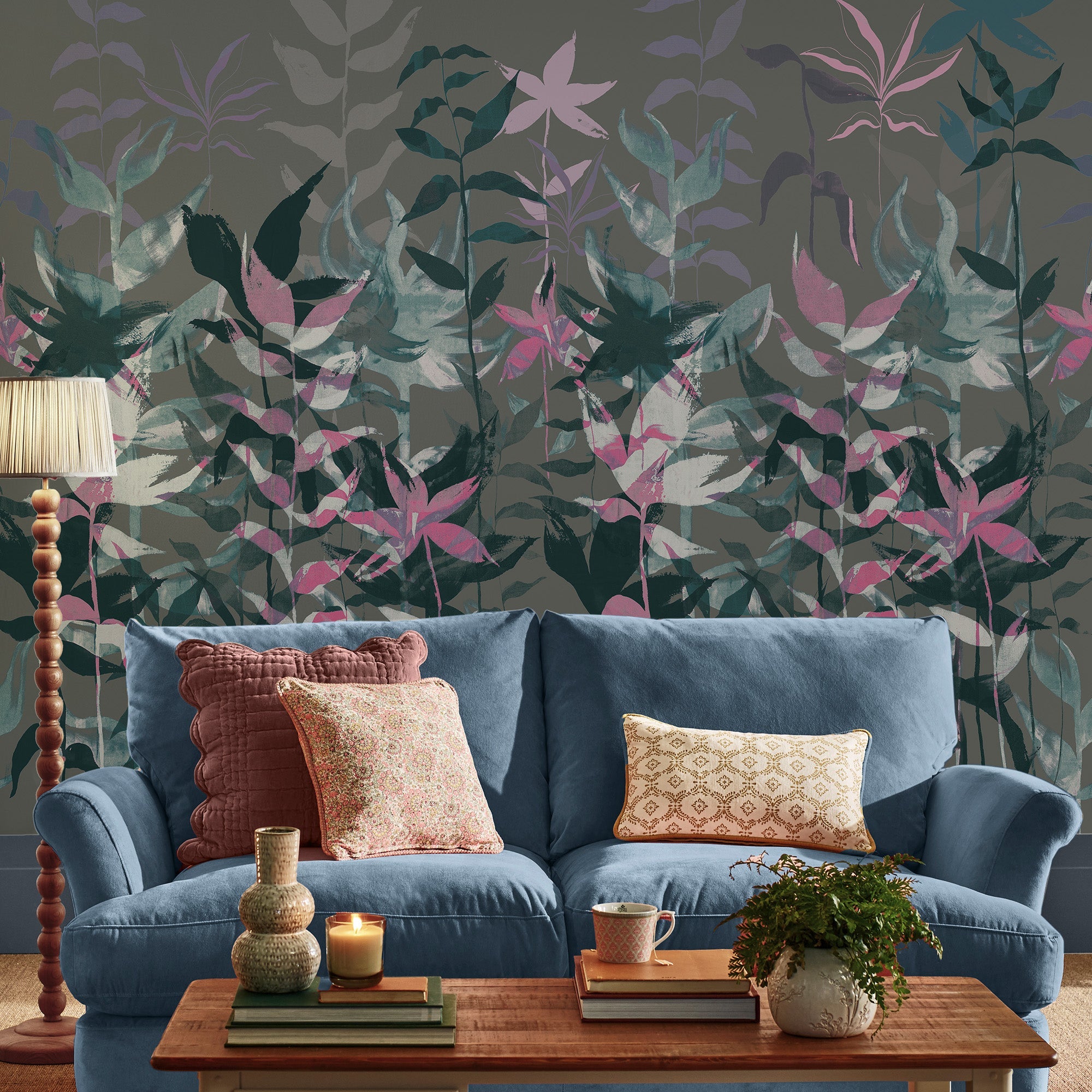 149082FXST Alderwick Vintage Teal Laura Ashley AW26 Mural by Laura Ashley