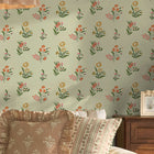 149120 Flutter Bunches Sage Cath Kidston AW26 Wallpaper by Cath Kidston