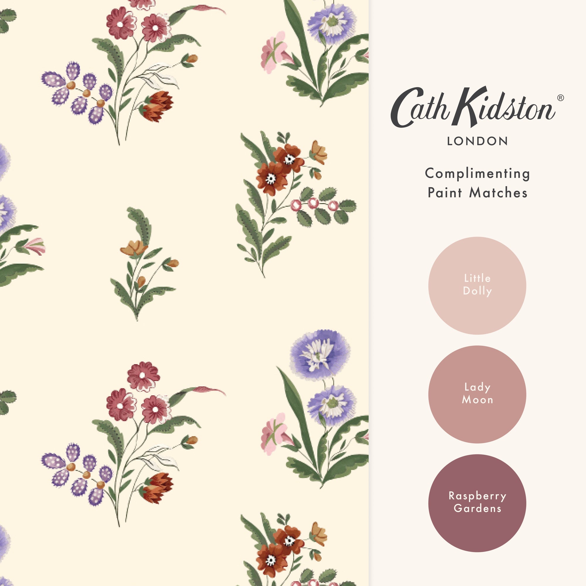 149121 Flutter Bunches Multi Cath Kidston AW26 Wallpaper by Cath Kidston