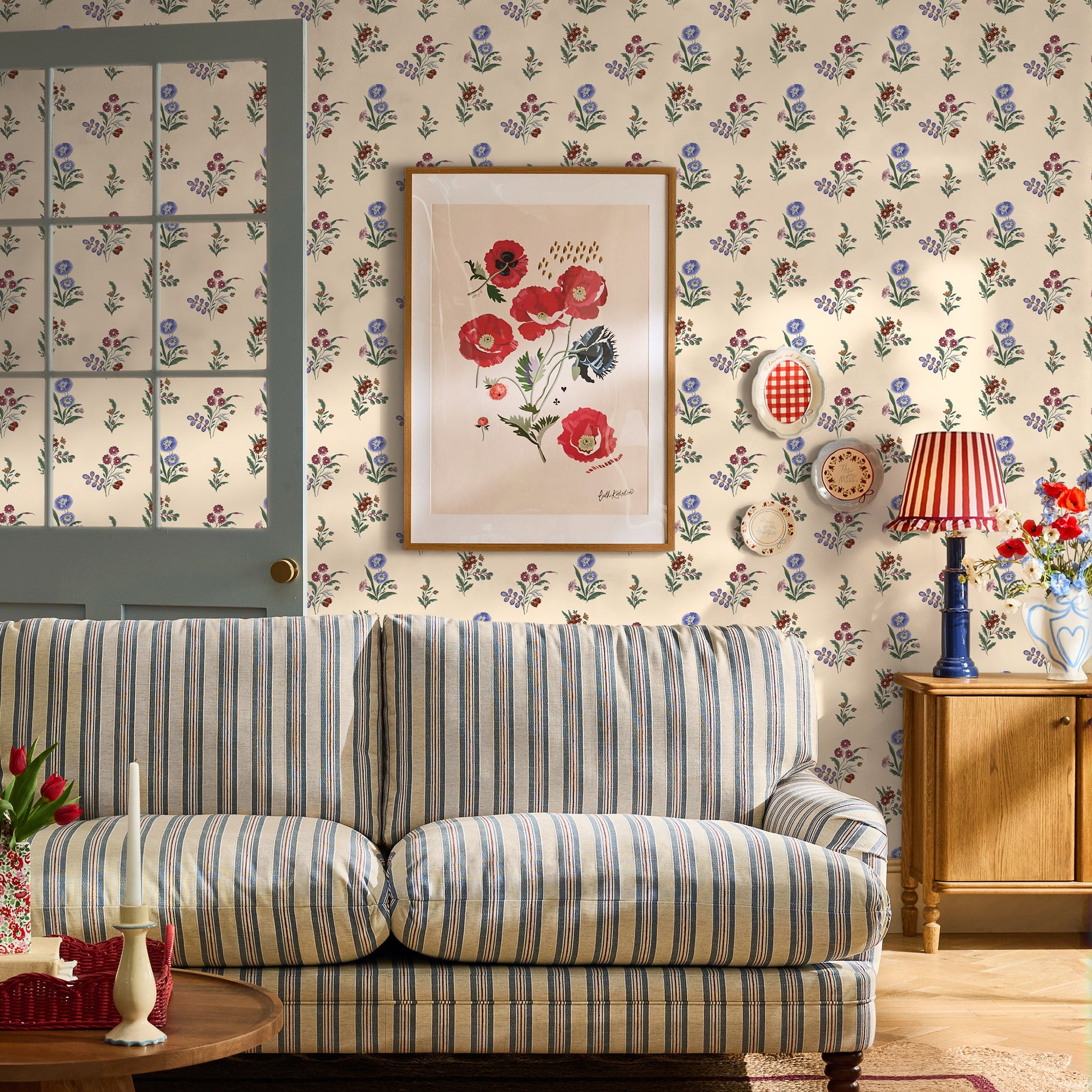 149121 Flutter Bunches Multi Cath Kidston AW26 Wallpaper by Cath Kidston