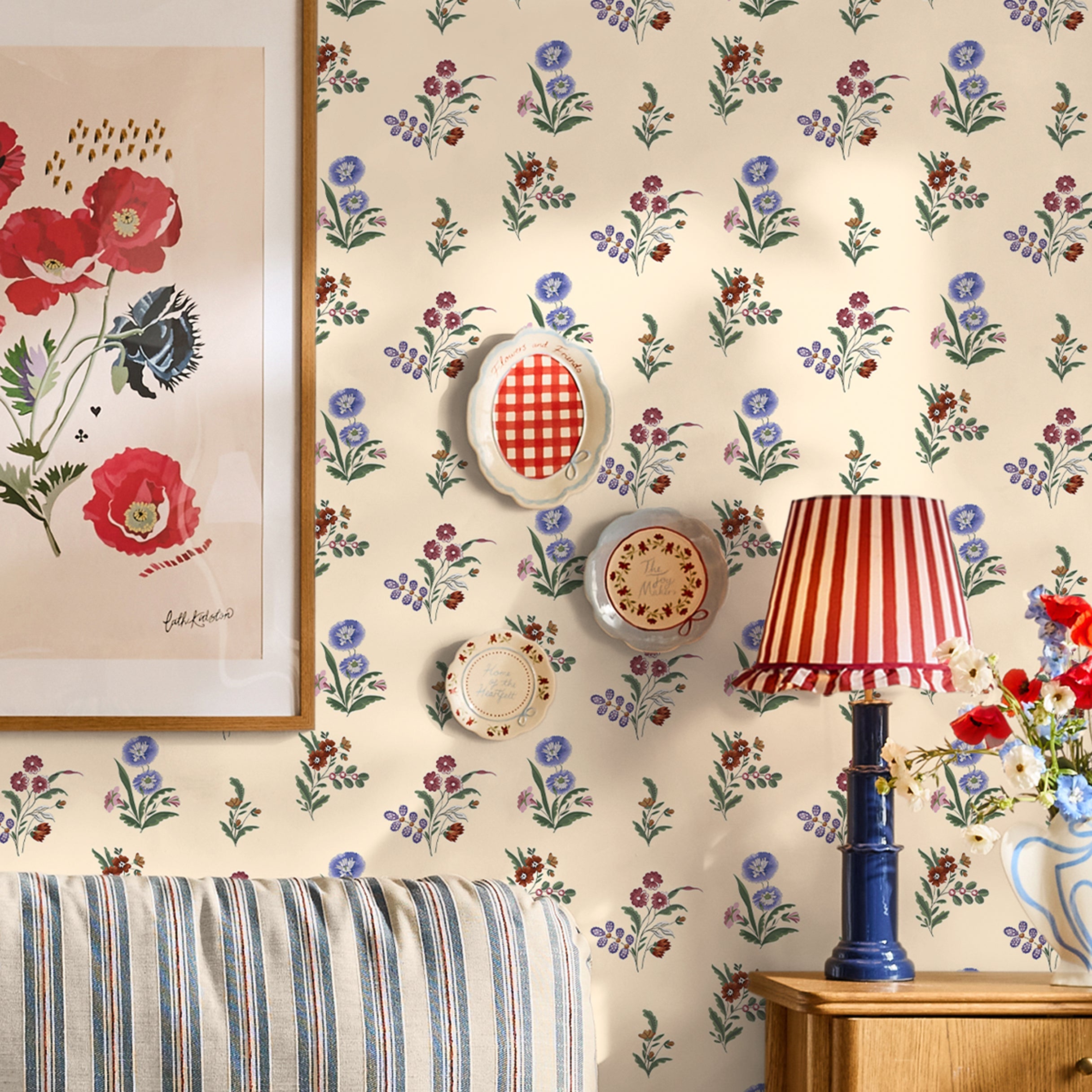 149121 Flutter Bunches Multi Cath Kidston AW26 Wallpaper by Cath Kidston