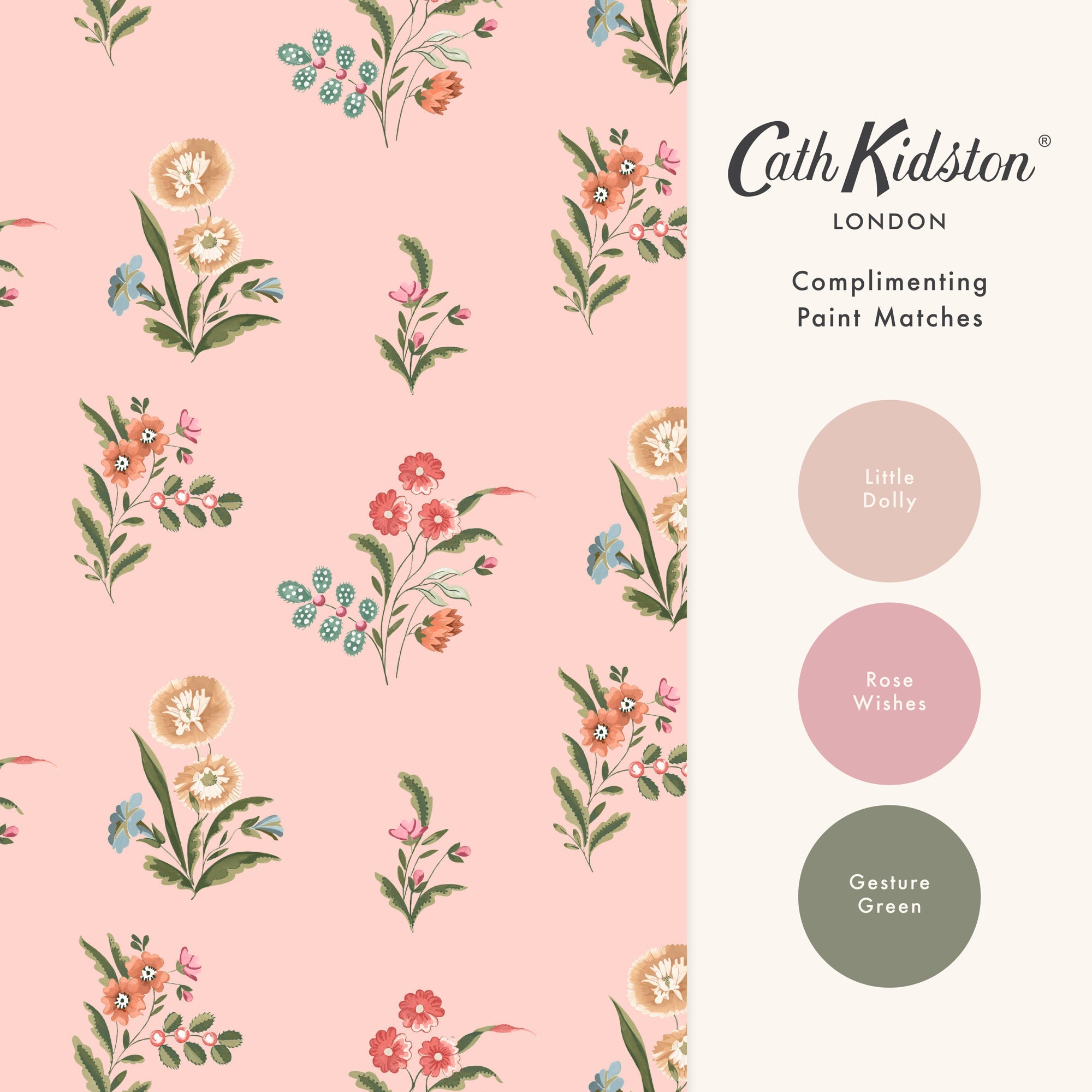 149123 Flutter Bunches Pink Cath Kidston AW26 Wallpaper by Cath Kidston