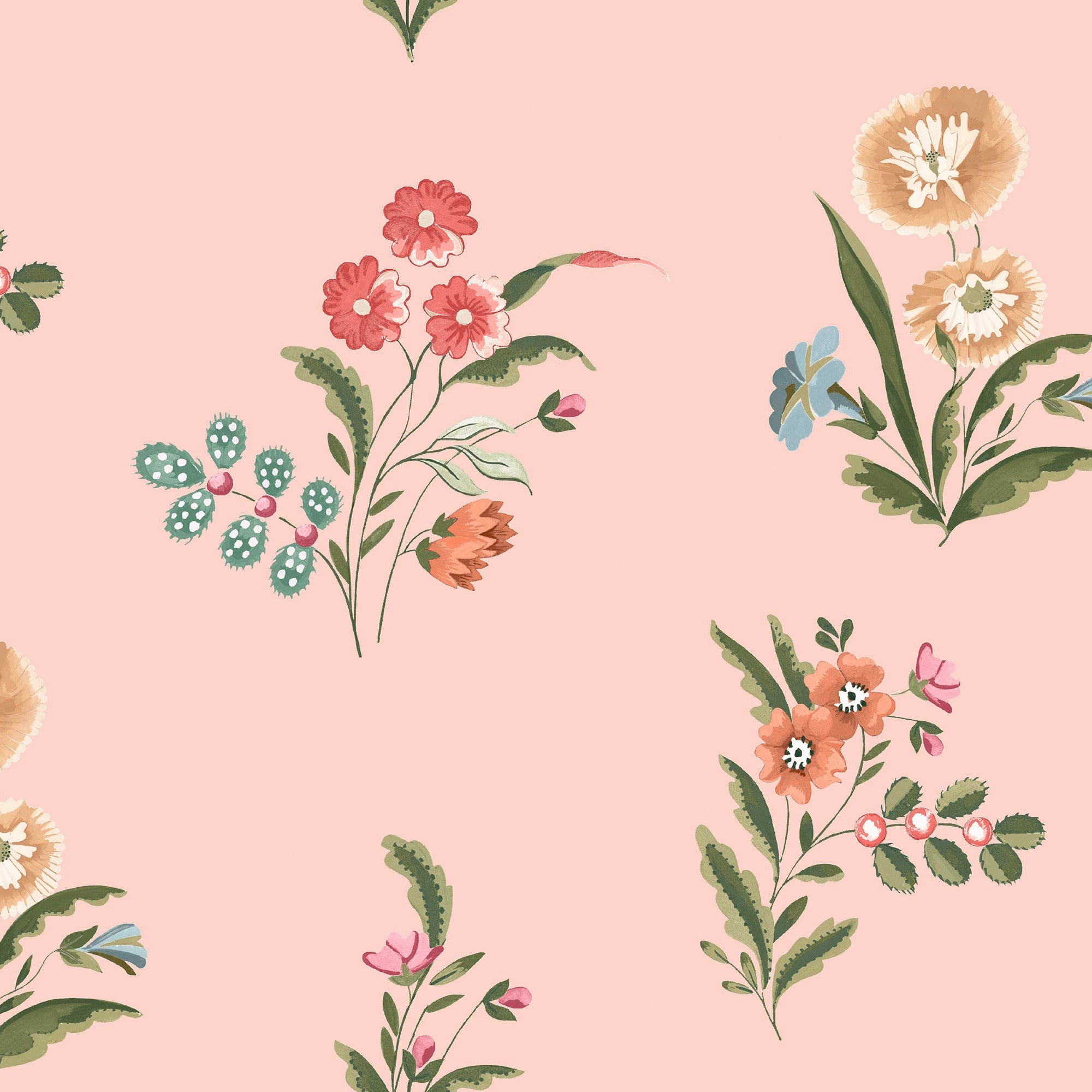 149123 Flutter Bunches Pink Cath Kidston AW26 Wallpaper by Cath Kidston
