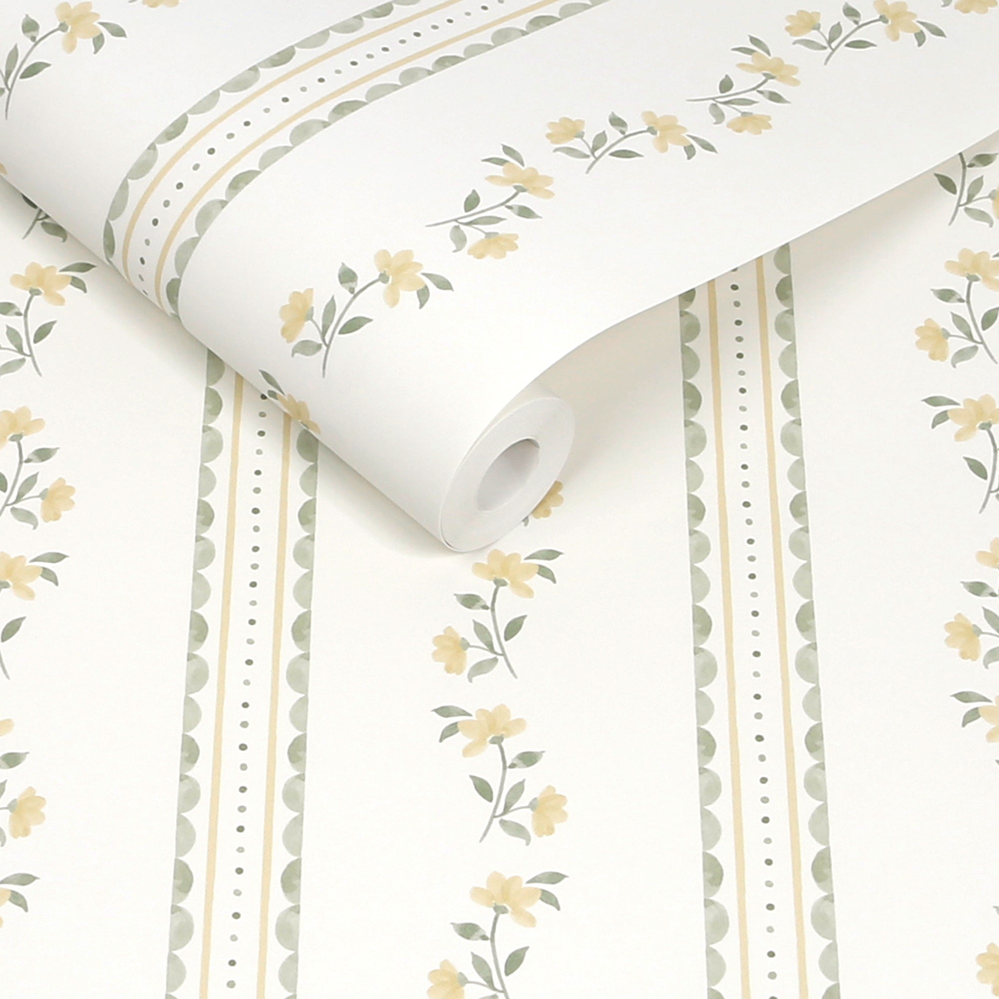 149124 Treasure Floral Lemon and Sage Cath Kidston AW26 Wallpaper by Cath Kidston