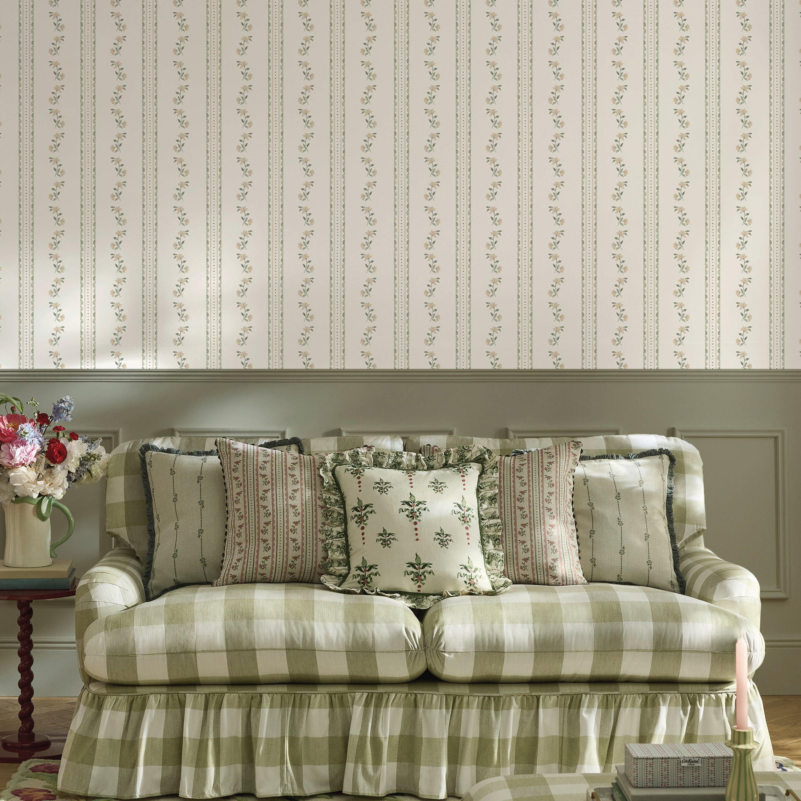 149124 Treasure Floral Lemon and Sage Cath Kidston AW26 Wallpaper by Cath Kidston