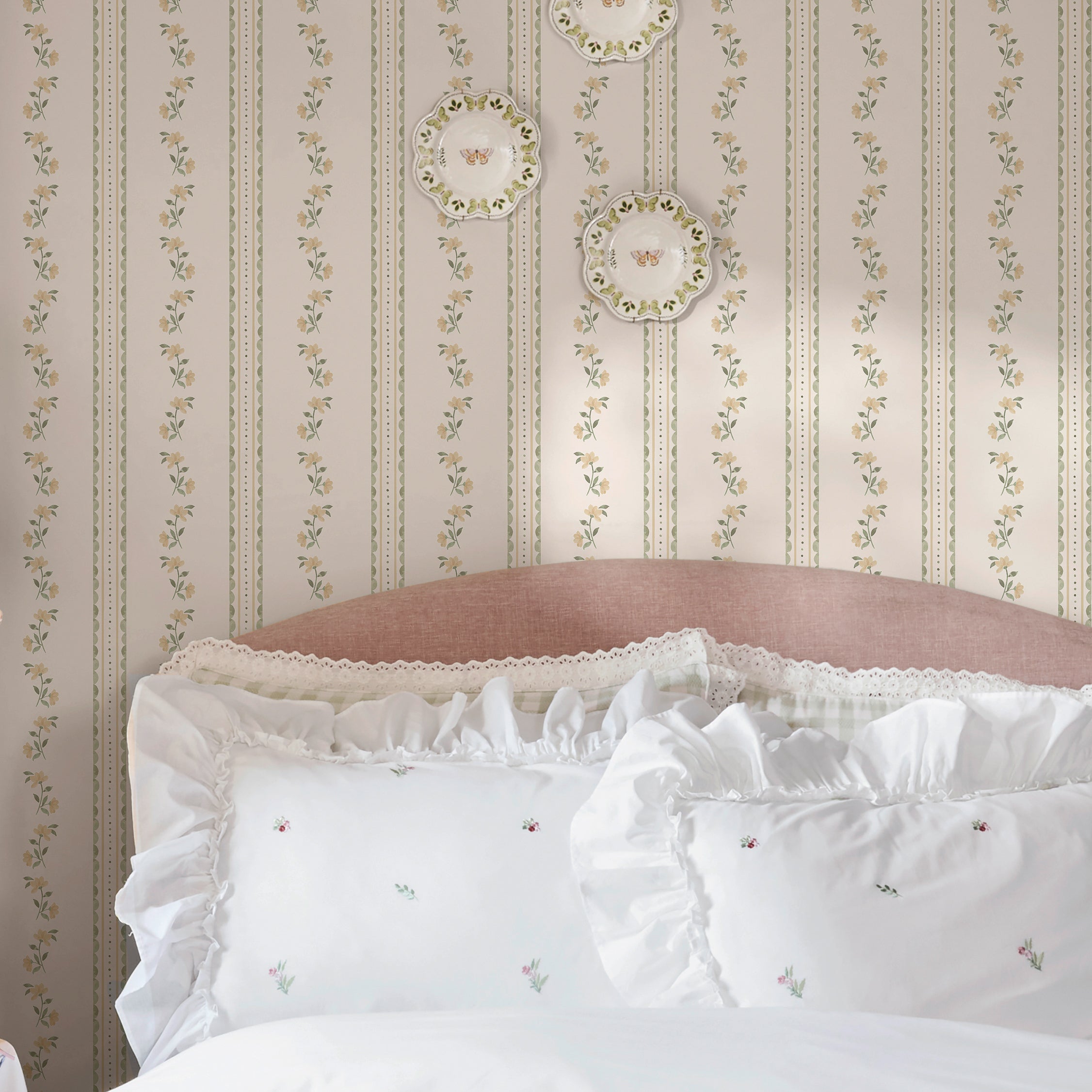 149124 Treasure Floral Lemon and Sage Cath Kidston AW26 Wallpaper by Cath Kidston