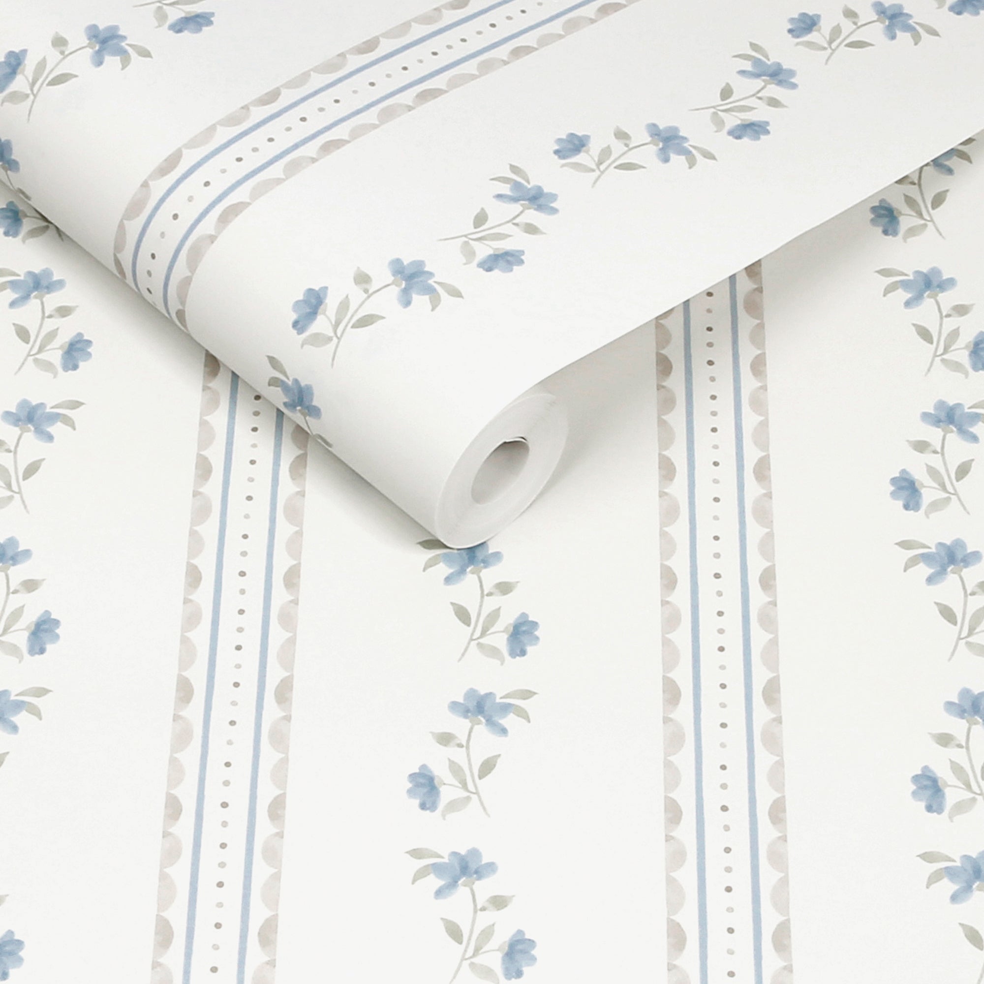 149125 Treasure Floral Powder Blue Cath Kidston AW26 Wallpaper by Cath Kidston