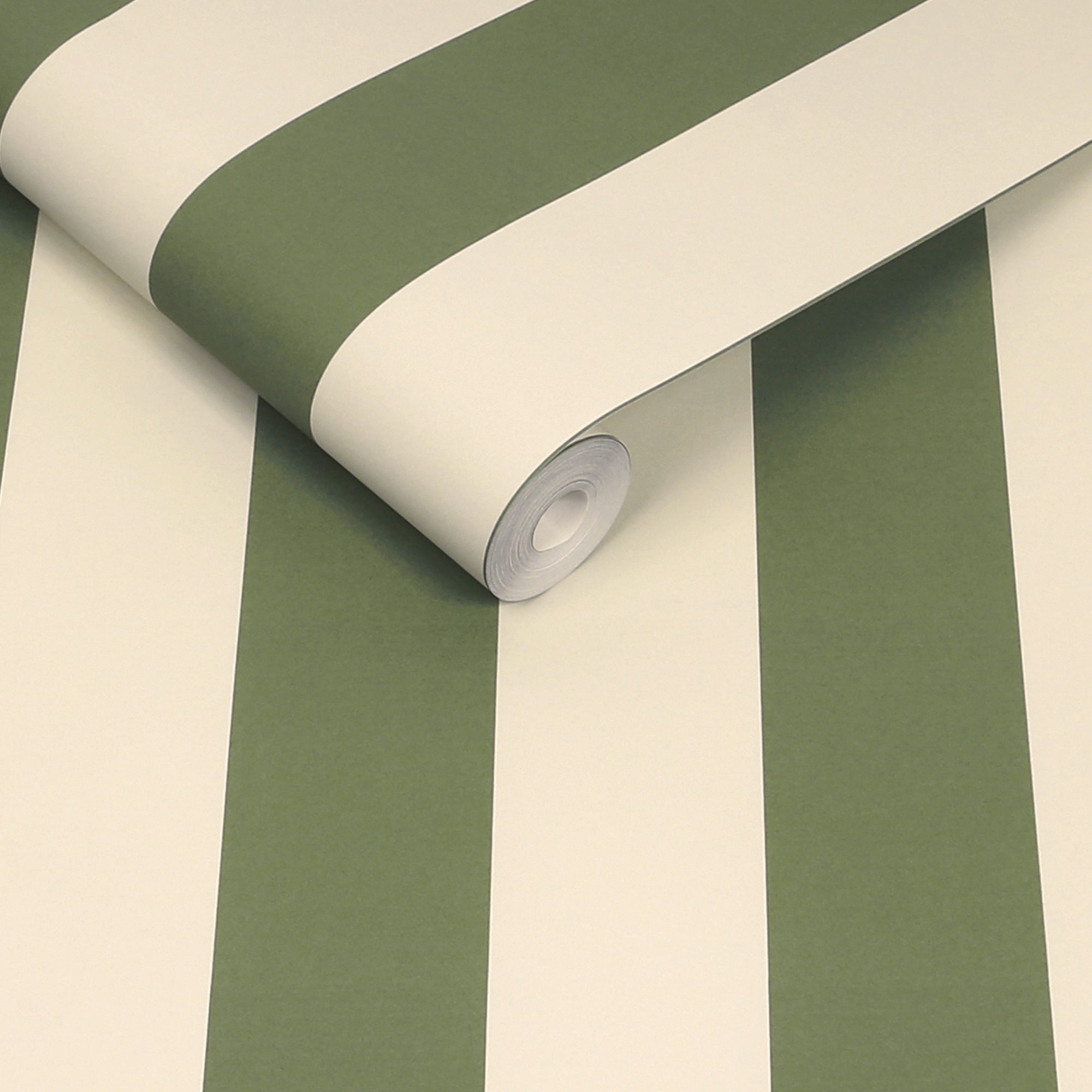 149126 Canopy Stripe Vintage Green Cath Kidston AW26 Wallpaper by Cath Kidston