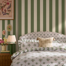 149126 Canopy Stripe Vintage Green Cath Kidston AW26 Wallpaper by Cath Kidston