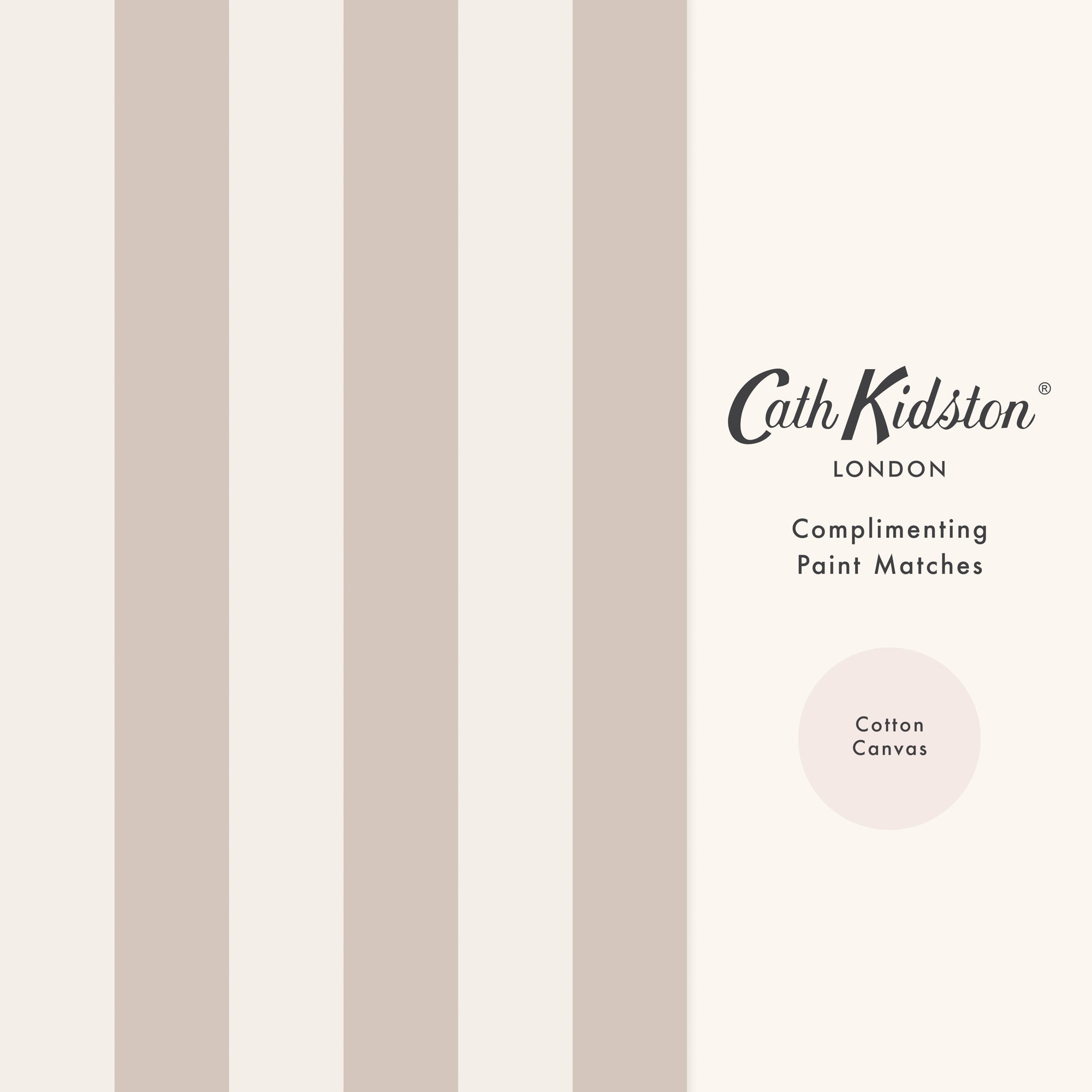 149127 Canopy Stripe Rose Pink and Cream Cath Kidston AW26 Wallpaper by Cath Kidston